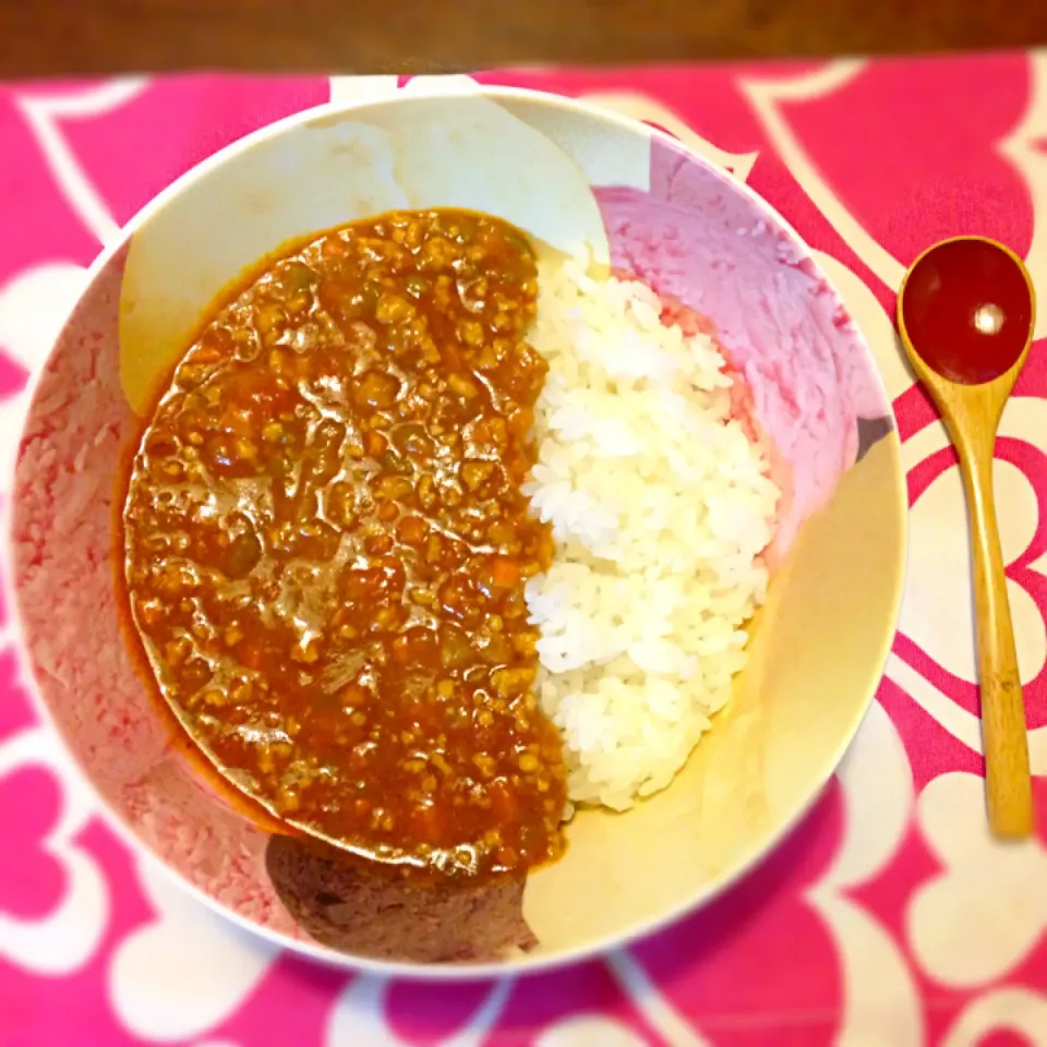 Snapdishの料理写真:お父さんの手作りキーマカレー！|寿弁当さん