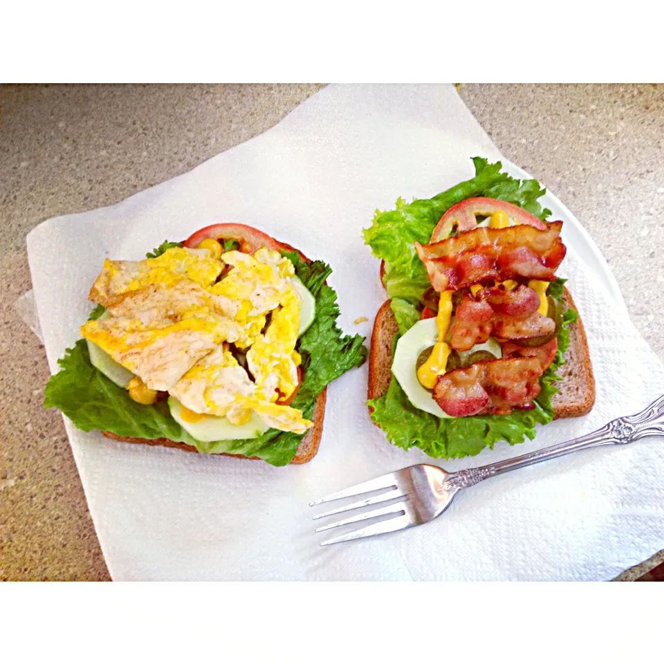 Egg and bacon sandwich|gofitlifeさん