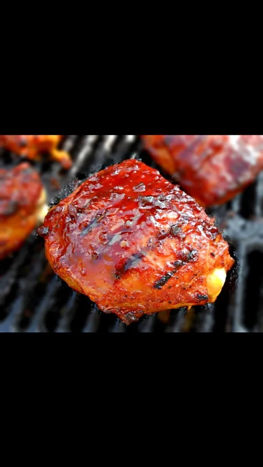 Snapdishの料理写真:Cheese stuffed Pork Chop with Uncle Gary's Gourmet Jalapeño BBQ|Gary Langerさん