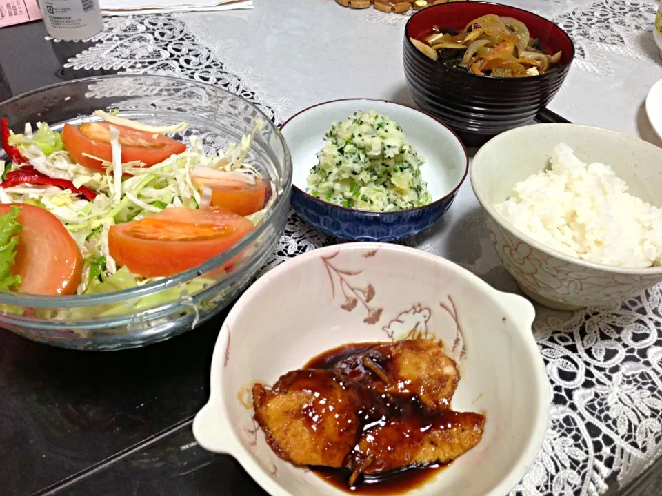 シイラの生姜焼きの晩ご飯|やすさん