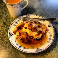 Snapdishの料理写真:Greek yogurt and blueberry pancakes with maple syrup|louise beresfordさん