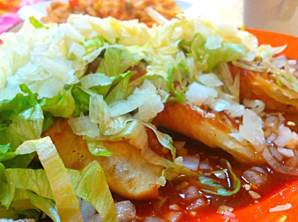 Enchiladas potosinas, filled with potatoes with chorizo|Jorge Bernal Márquezさん