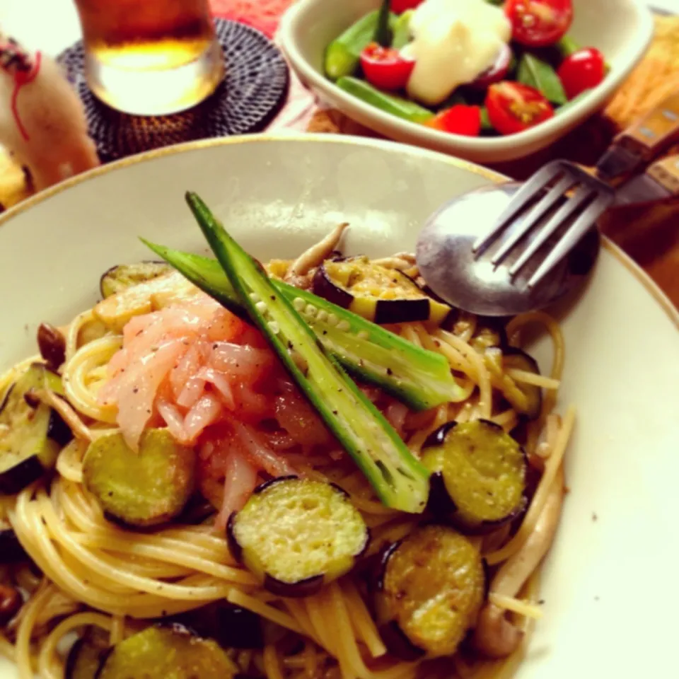 今日のトモコンダテは茄子といか明太のパスタ🍆🐙🍝🍴✨|🇯🇵ともこちゃん。さん