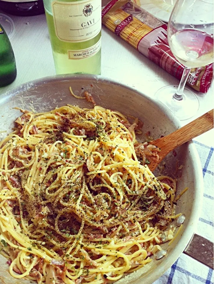 Spagetti Cabonara〜口感超正😋|chenさん