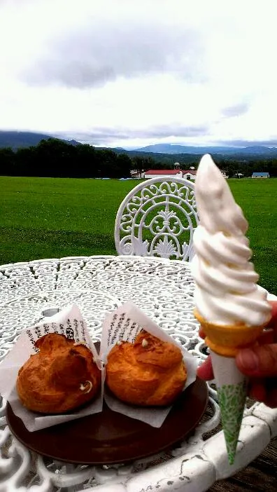 ミルク工房のソフトクリームとシュークリーム|たかりょーさん