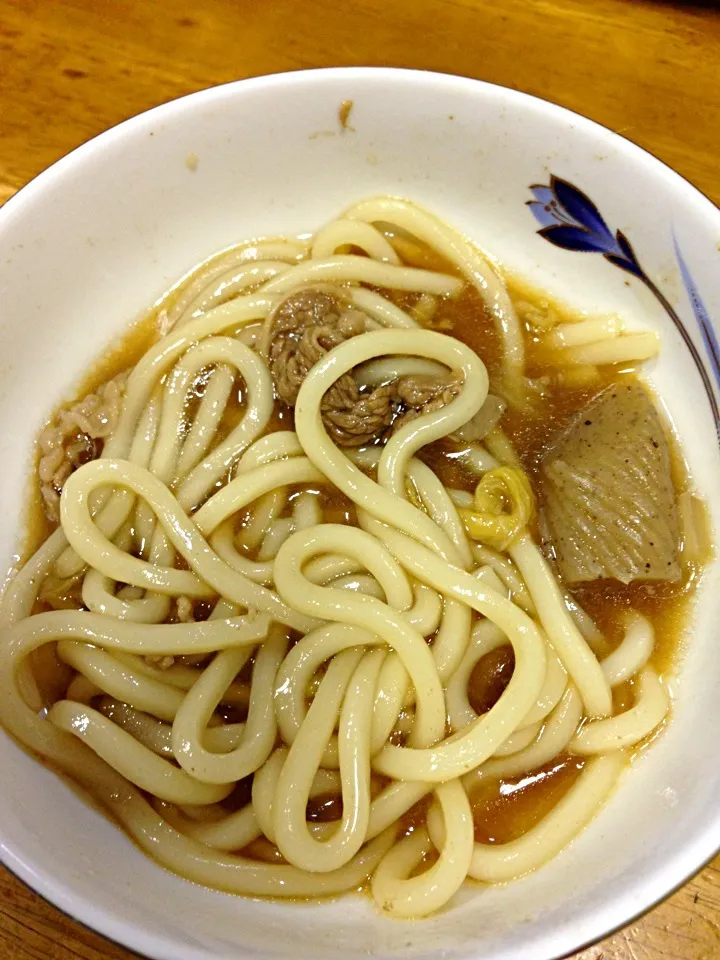 すき焼き風煮の二杯目はうどん入り＼(^o^)／|すかラインさん