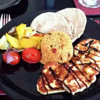 Snapdishの料理写真:halloumi, couscous and peppers|staceさん