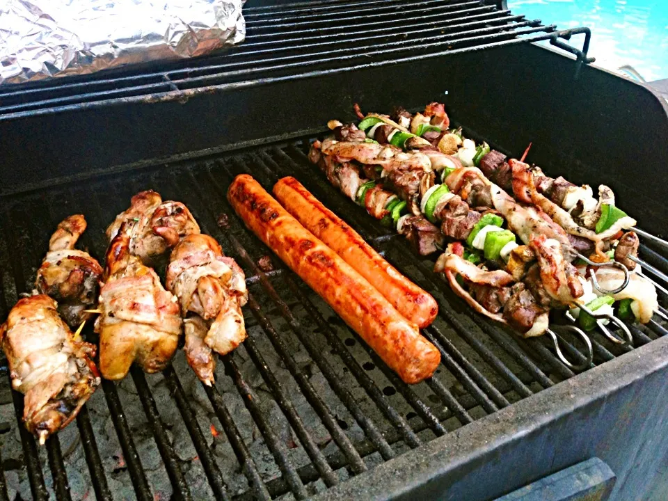 Quail, sausage, and kabobs|Matt Melvinさん