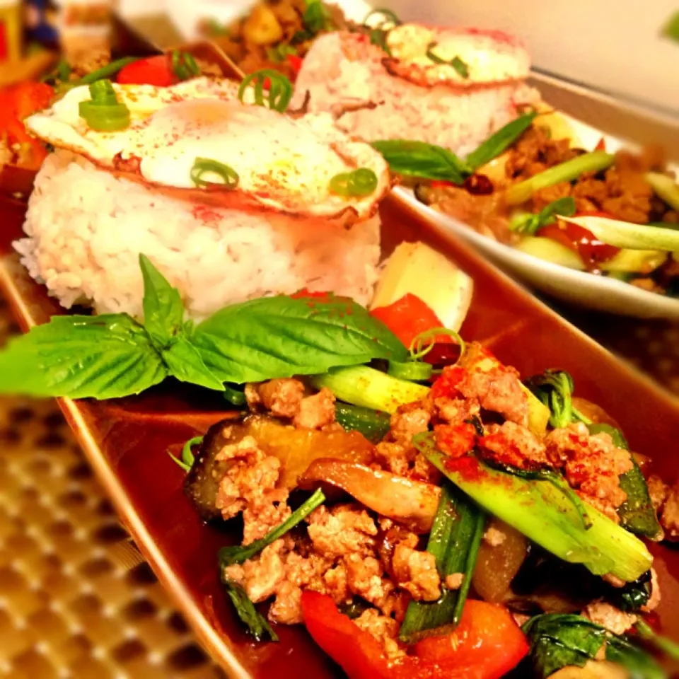 Thai gapao with leftover vegetables.|Kirk Awiamさん