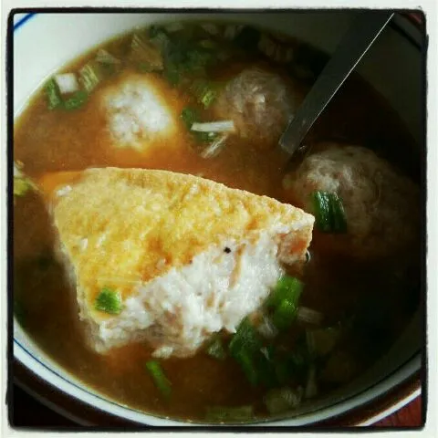 miso soup with meatball tofu|Asti 🌸🌸さん