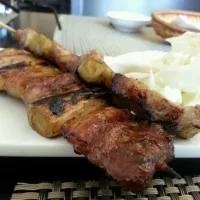 grilled pork and spring onion with teriyaki glaze. Simple and nice|Chef Shaneさん