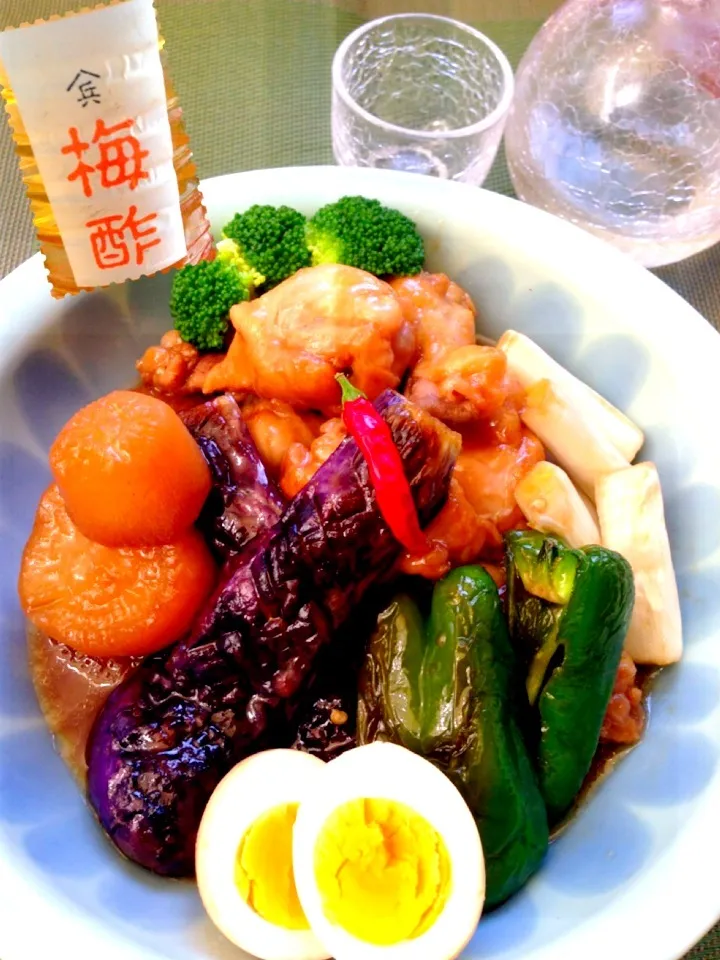 Snapdishの料理写真:Sour Chicken of  plum vinegar w/Soft-boiled egg🐣鶏の梅酢さっぱり煮|🌈Ami🍻さん