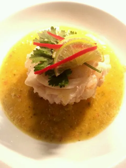 Snapdishの料理写真:Pan fried Cod with Thai coconut curry and sticky rice.|Kate Parsonsさん