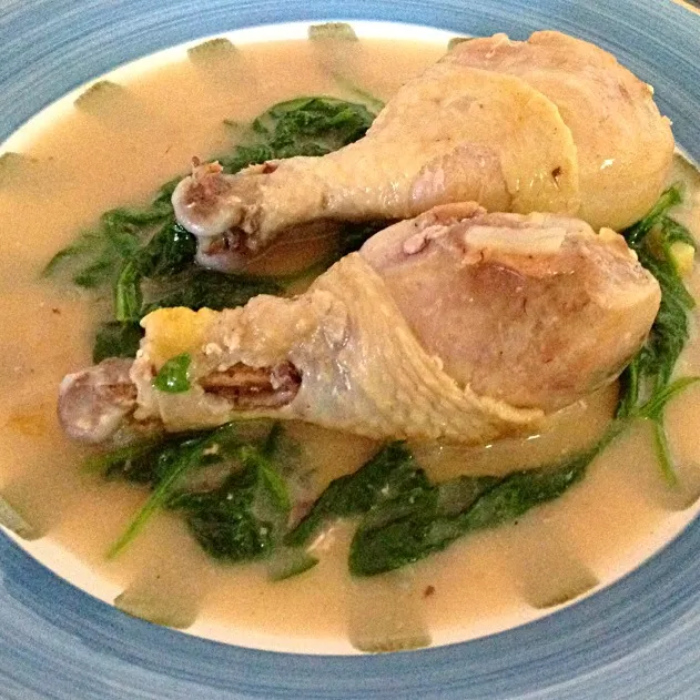 Chicken with spinach in coconut milk|Indie Starさん