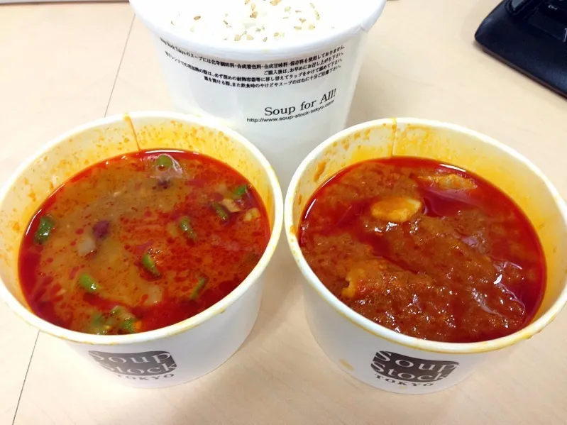 Tomato and Chicken Curry and Chili Con Carne Take Out|chan mitsuさん