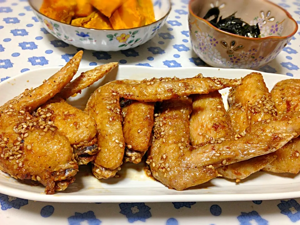 鳥手羽のごま醤油がらめ|てぃるさん