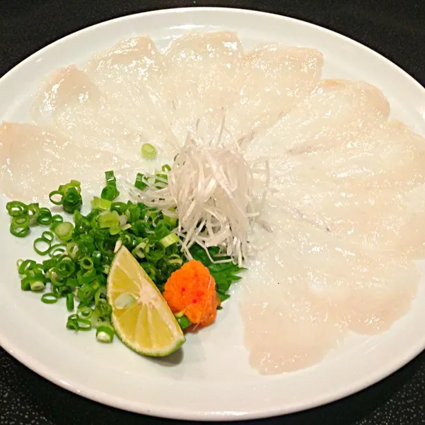 Puffer Fish Sashimi (ふぐ刺身, Sashimi cá nóc)|Thien Anさん