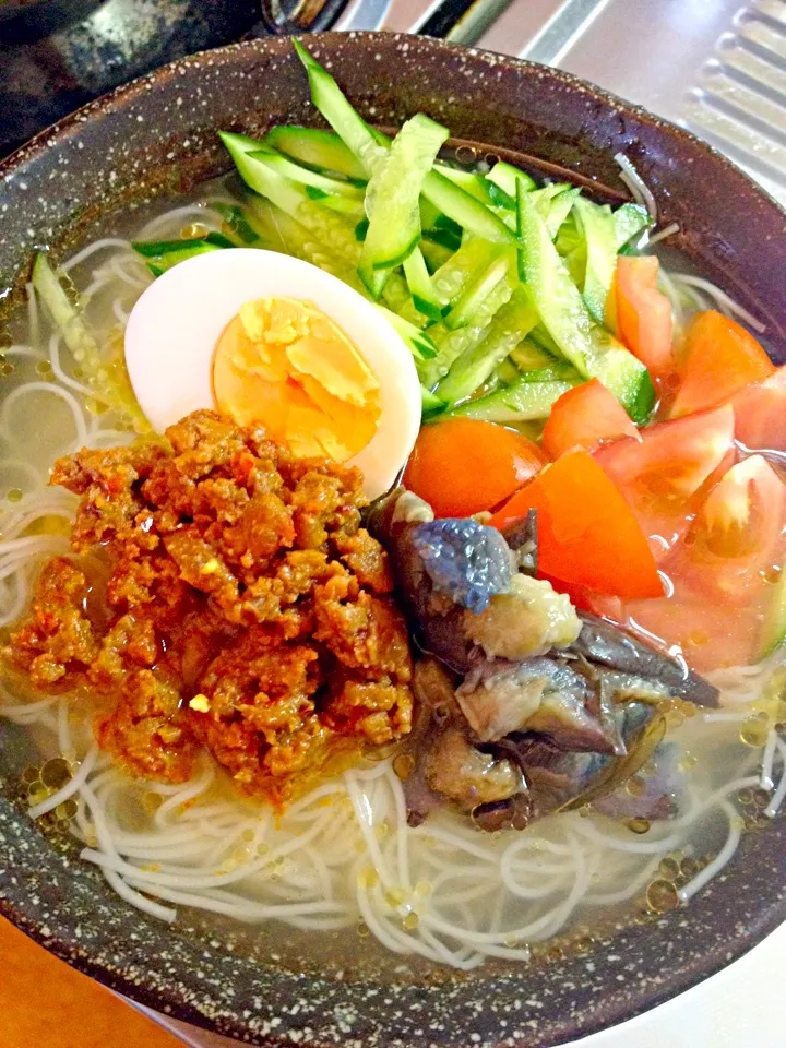 塩鶏出汁ぶっかけ素麺|水野愛日(ミズノマナビ)さん