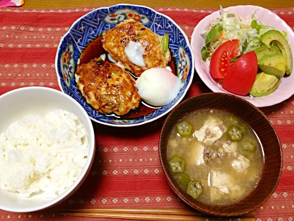 鶏つくね温玉のせ＆雷汁|熊本 麻希さん