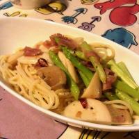 アスパラとエリンギのペペロンチーノ