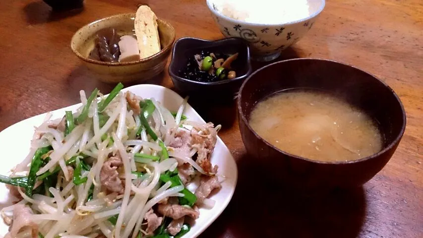 もやし炒め(豚肉入り)定食(^^)|maさん