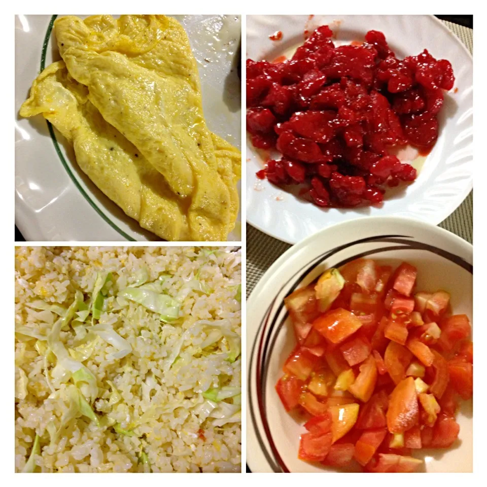 Fried rice, tocino, longanisa, scramble egg & tomatoes|unicoandunicaさん