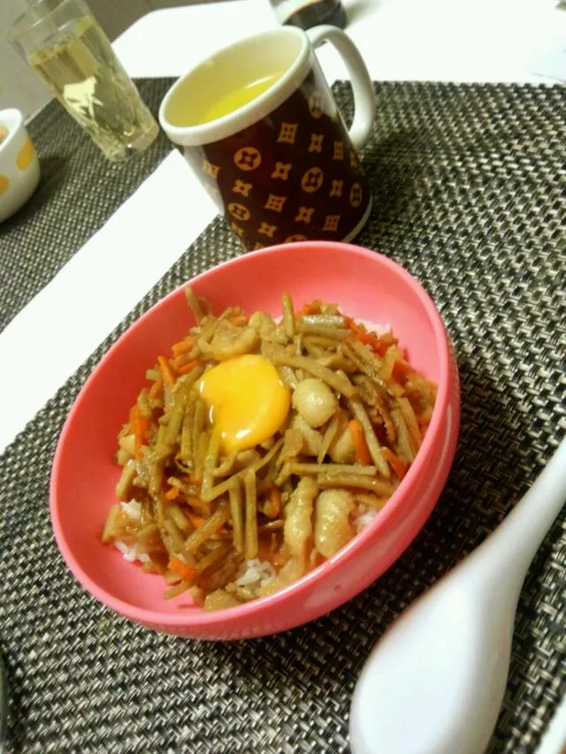 鶏皮ごぼう飯(*´▽｀*)|まるさん