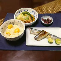 栗ご飯と秋刀魚と揚げ出し豆腐|とみたさん