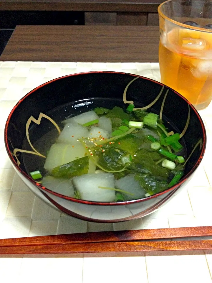 Snapdishの料理写真:冬瓜のお吸い物|kanako tsutsumiさん