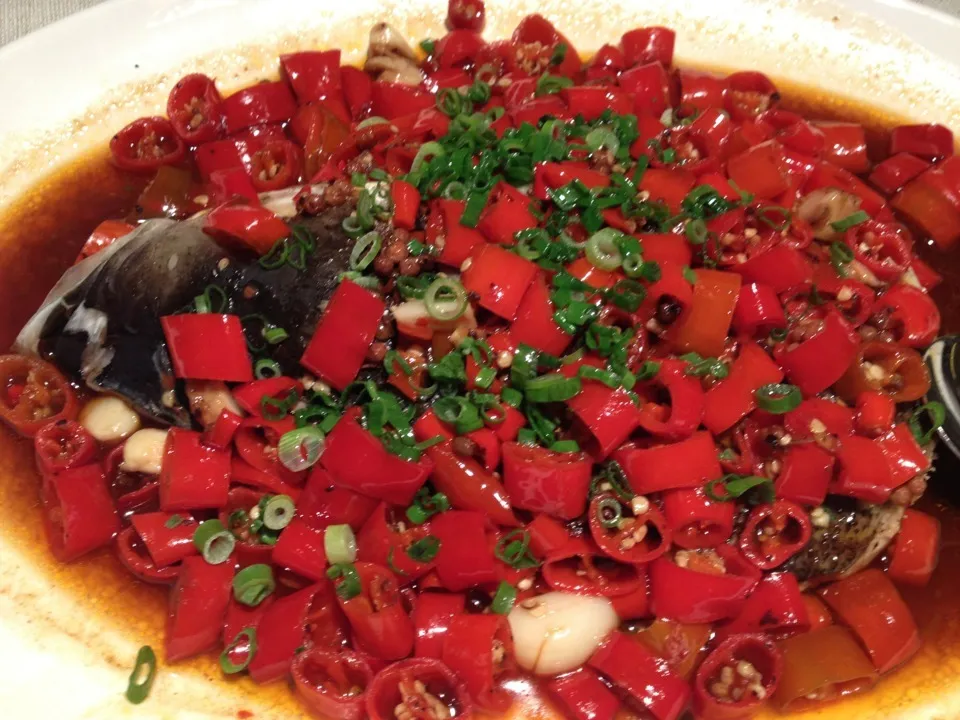 Fish head with chili|AmeSabさん