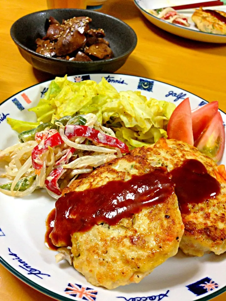 豆腐ハンバーグの晩御飯っʕ•̫͡•ʔ♬✧|かよさん