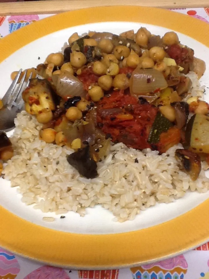 Ratatouille with chick peas and brown rice|Alan (Fred) Pipesさん