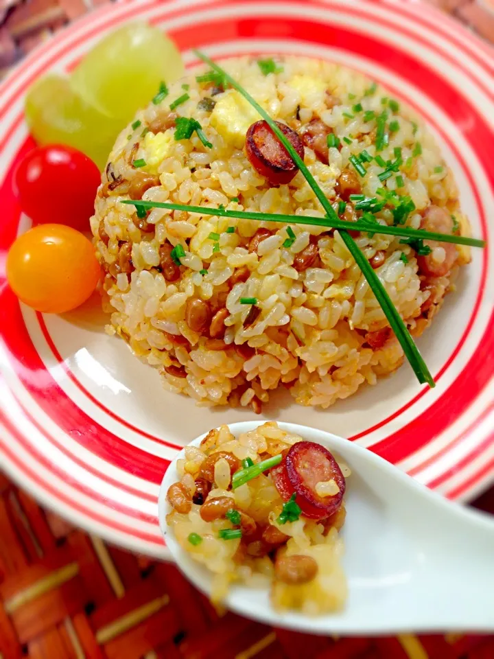 Natto fried rice😋納豆ﾁｬｰﾊﾝ|🌈Ami🍻さん