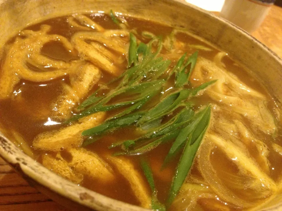 温カレー蕎麦。ええおだし。|たけうちさん