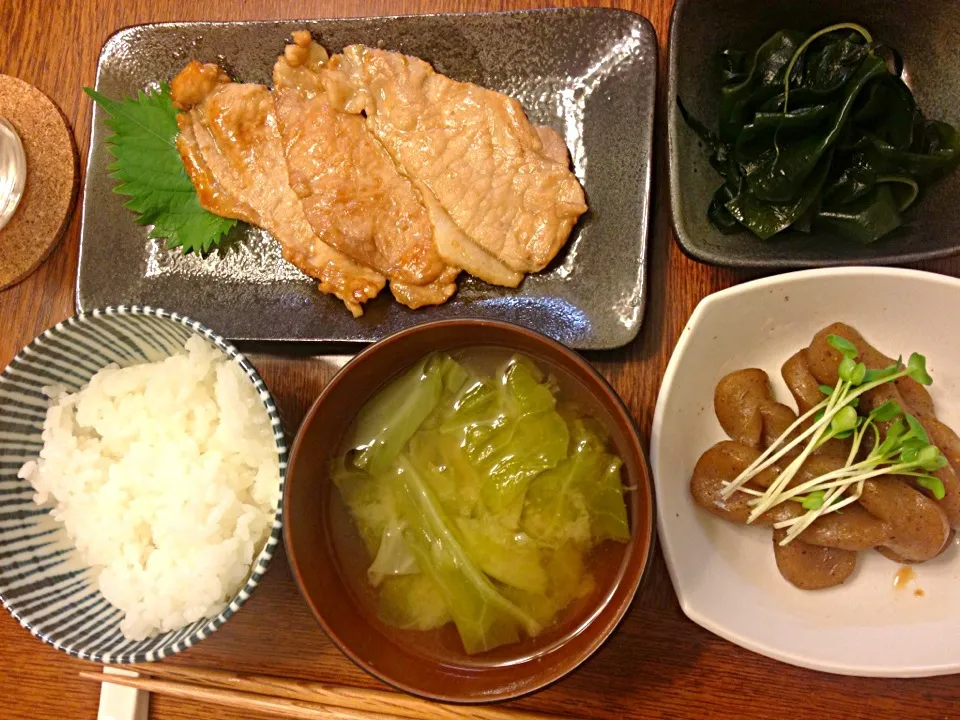 Snapdishの料理写真:生姜焼きと体にいい食べ物たち|まおまおさん