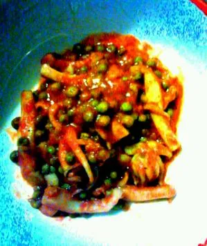 cuttlefish#peas#tomato sauce#onion|ceccaさん