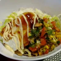 Snapdishの料理写真:loco moco with fresh salsa|maymayinloveさん