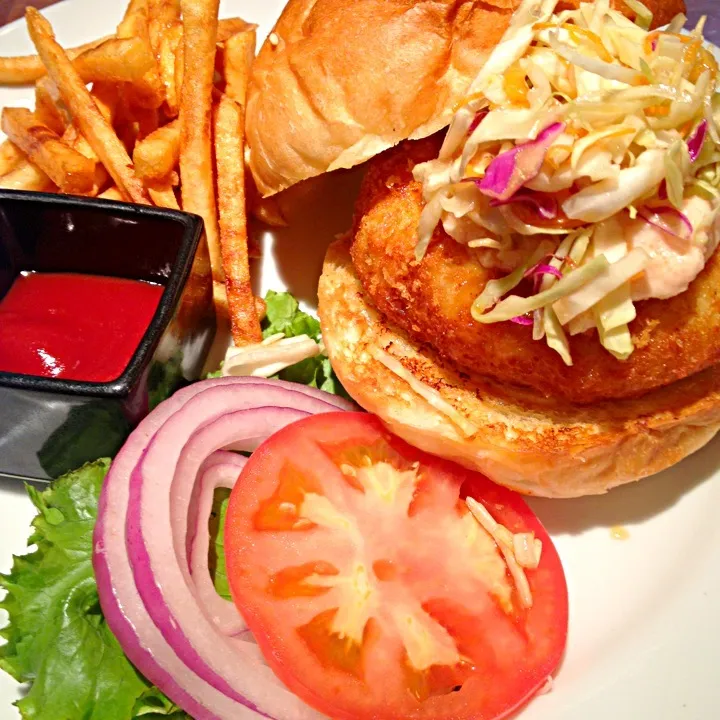 Snapdishの料理写真:Lunch special Alaskan cod white burger as seen in ryori Tsushin magazine|lauren shannonさん