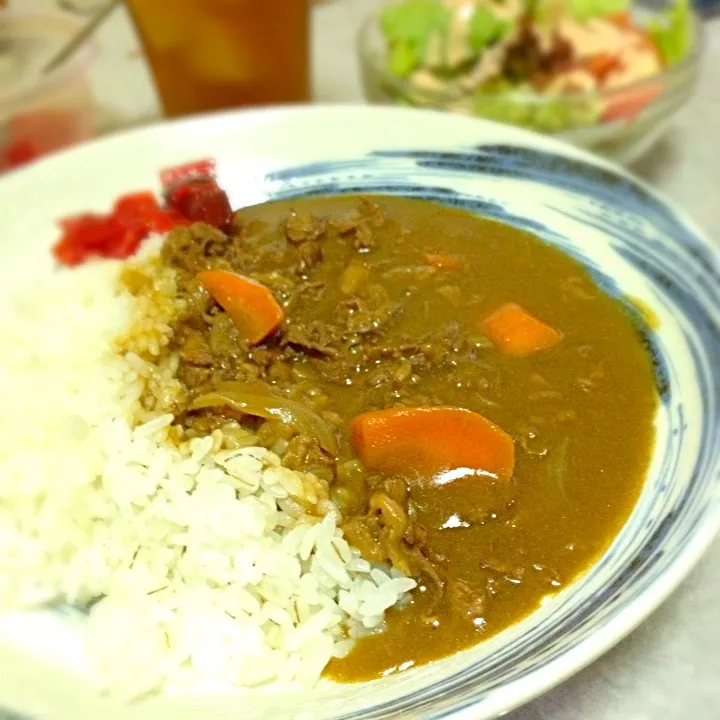 押し麦ごはんのカレー♪|ごるびーさん