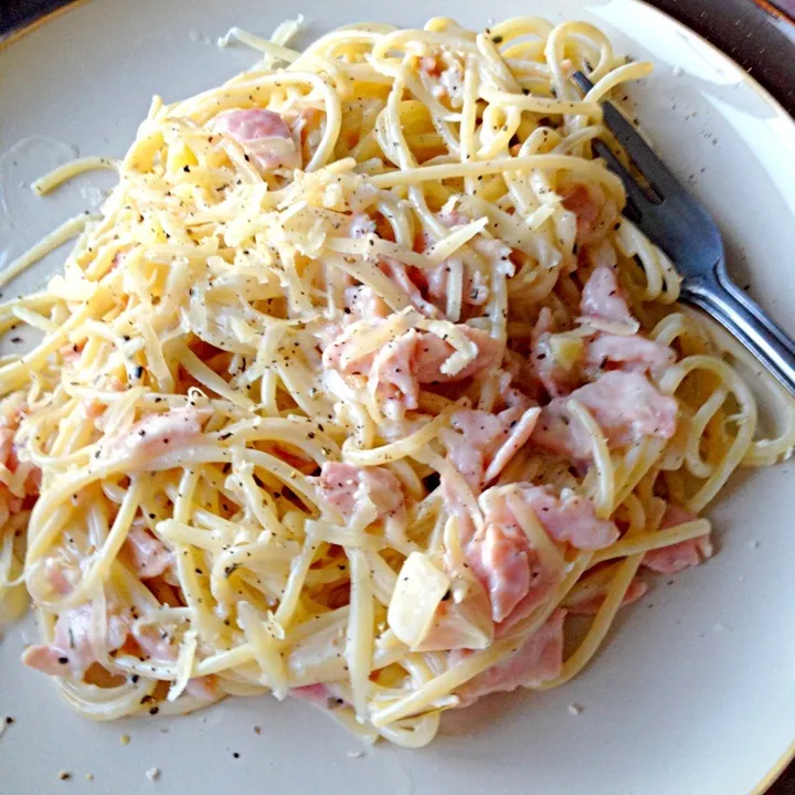 Low fat spaghetti carbonara|Maryamさん