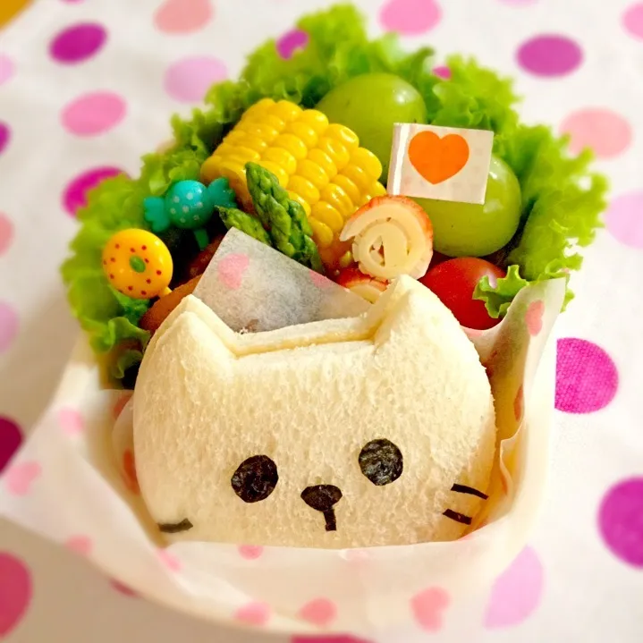 ねこサンド弁当♡|chihoさん