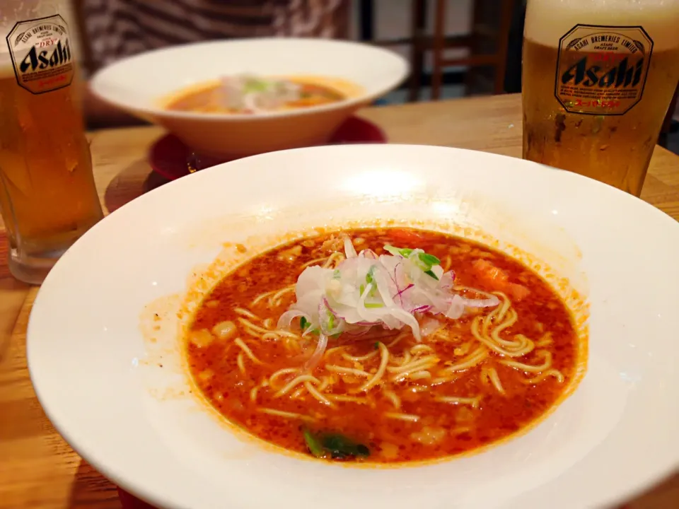 トマトラーメン＆ビール|ちあきさん