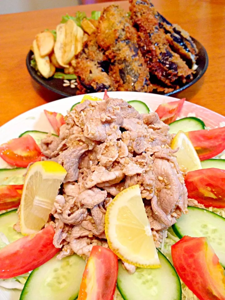 焼肉のタレ&麺つゆ両方使った冷しゃぶ〜|ハルさん