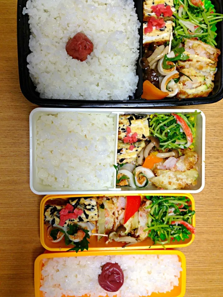 Snapdishの料理写真:9月１２日３人弁当|川上千尋さん