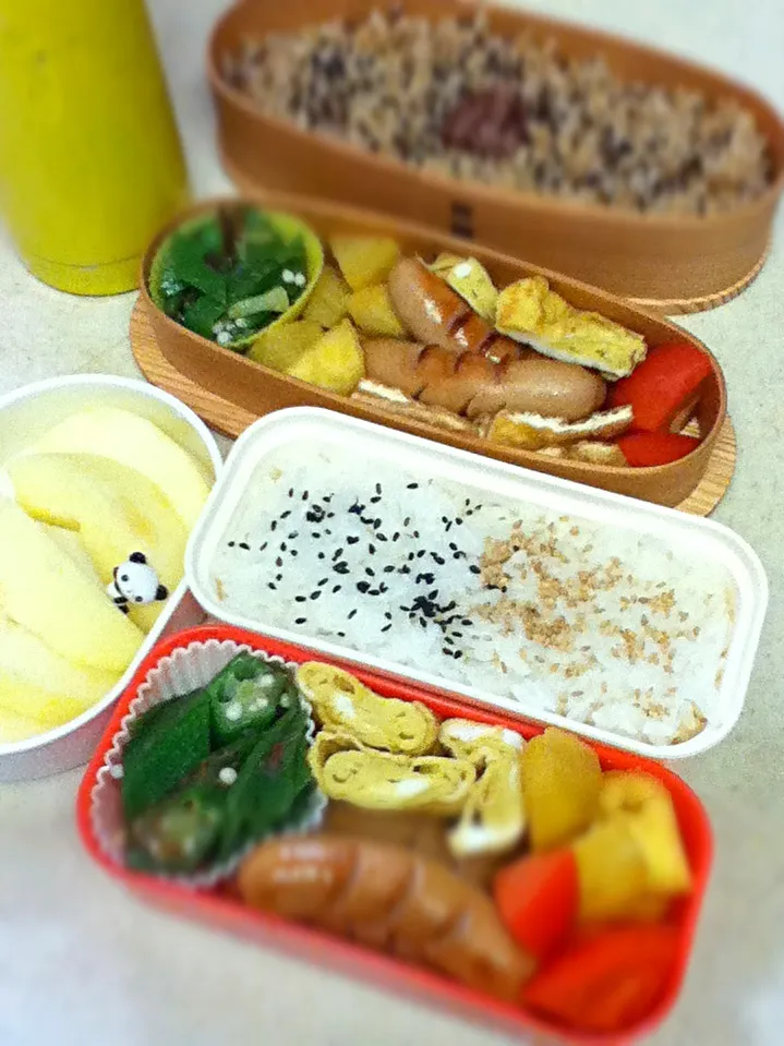 Today's lunch box. 今朝、弁当箱をチラ見したJKが「弁当やばい」。好きなおかずだったらしいが、poor in Ｊapaneseすぎておかあさん涙がでちゃうヽ(；▽；)ノ|hoppycowさん