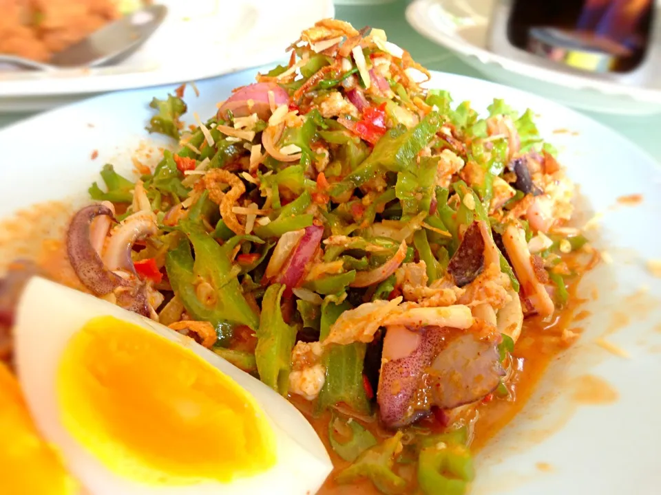 Snapdishの料理写真:ยำถั่วพู Spicy winged bean salad|Yui Phiphitphakdiさん