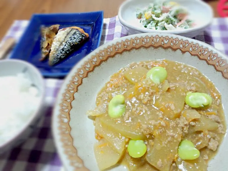 Snapdishの料理写真:冬瓜のカレーそぼろあん|ゆぅさん