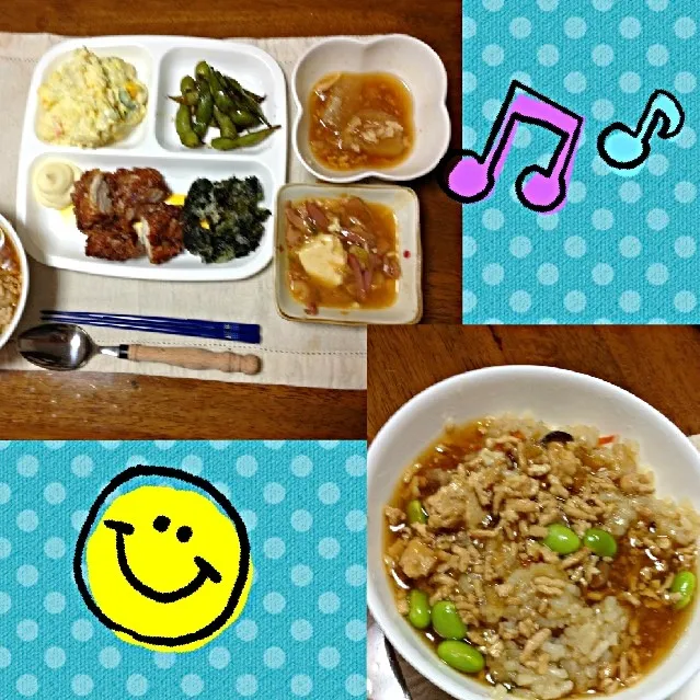 Snapdishの料理写真:H25.9.13の息子くん夕飯|watamaru920さん