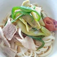 Snapdishの料理写真:ナス豚onぶっかけうどん|naoさん