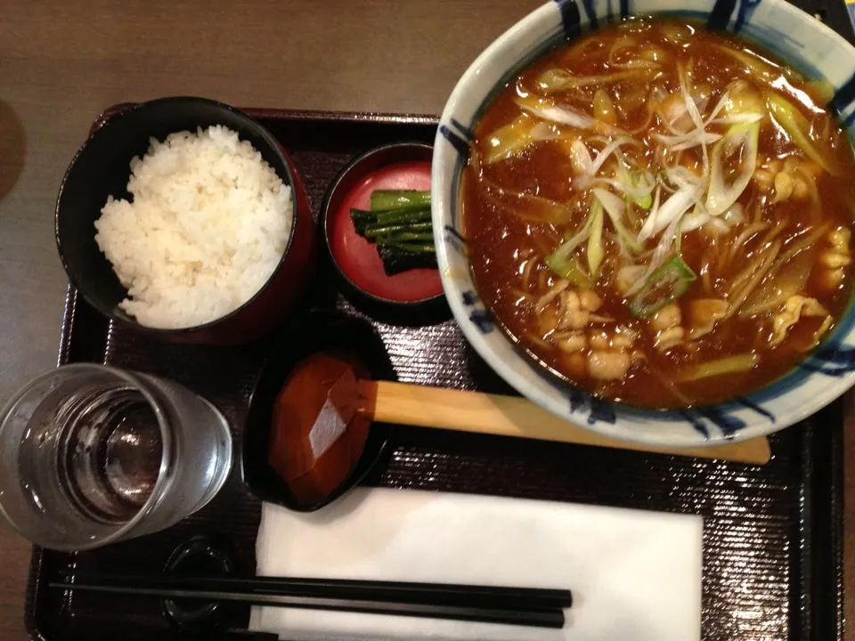 Snapdishの料理写真:カレー南そばとご飯|まさとさん